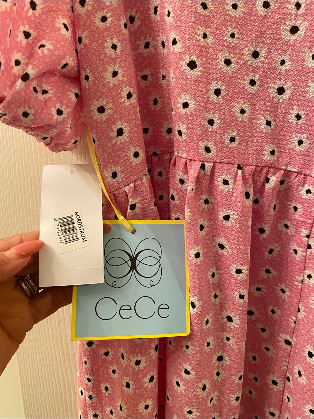 CeCe Pink Floral Tiered Dress - Picture 4 of 5